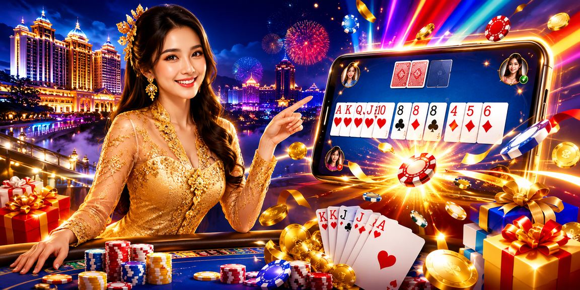 Pemain wanita berbaju kebaya bermain permainan kad rummy di Genting Highlands dengan gaya tempatan